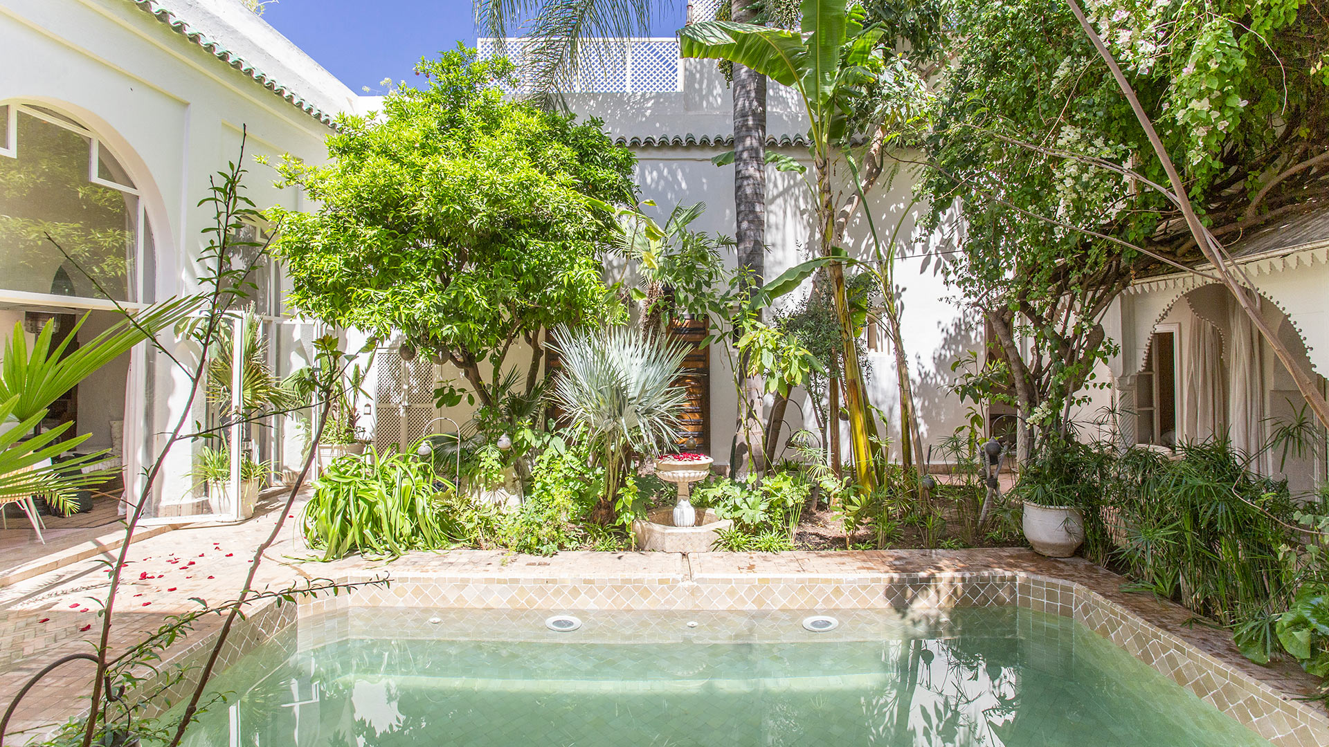 Dar Z5 garden courtyard with pool