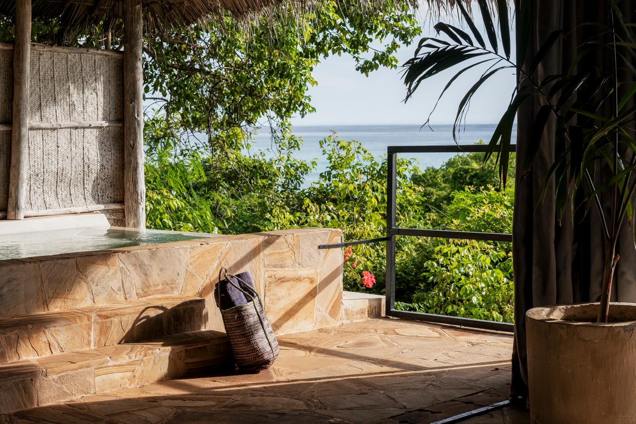 Private terrace with plunge pool and sea views