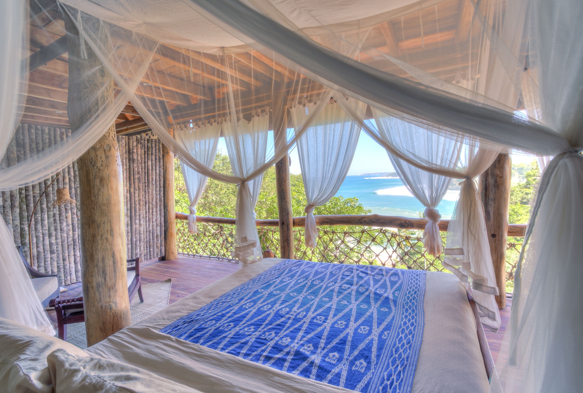 Bedroom at Ngalung Kalla with ocean view